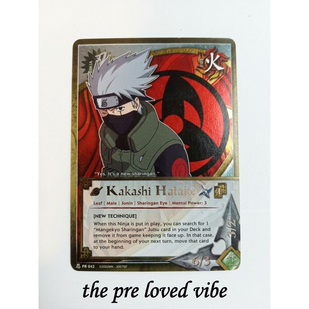 Kakashi (New Technique) Foil Silver Name Naruto ccg PR 047 Card